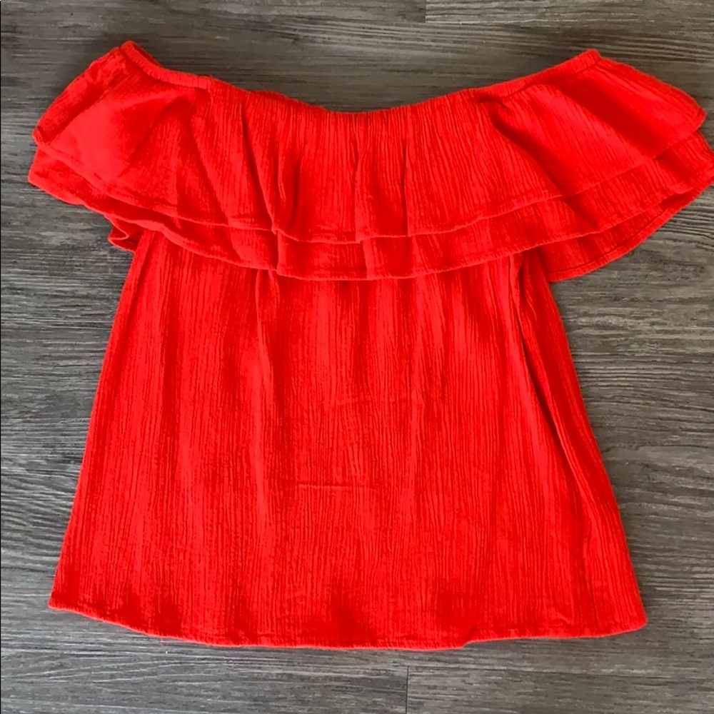 Red Off Shoulder Top